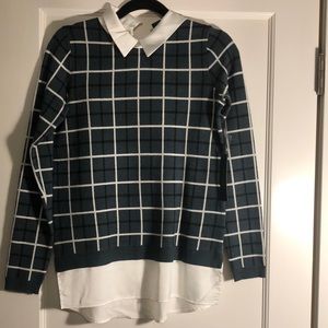 sweater with built in shirt underneath